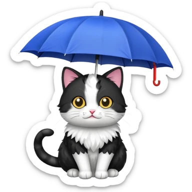 Black and white cat with umbrella  sticker
