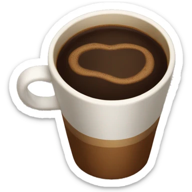 brown cup of coffee with coffee sticker