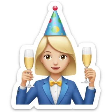 Blond, klønete, fest sticker