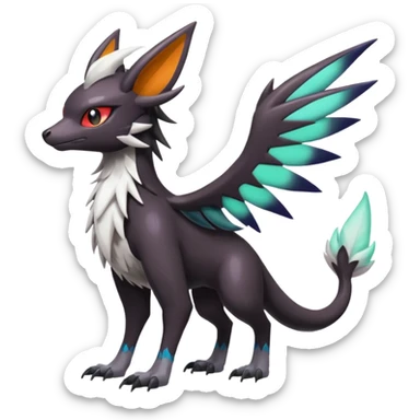 Shiny Cute Noivern-Mightyena-Silvally-Fakémon-hybrid-creature (full body)  sticker