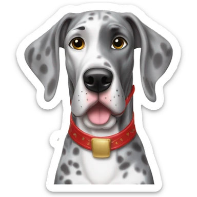 Merle grey Great Dane with a nutcracker  sticker