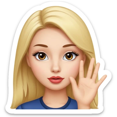 Girl with duck lips and hand up by her head like she said “I know that’s right” with eyelashes sticker