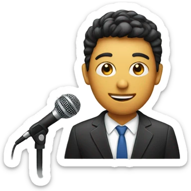 media person with microphone sticker