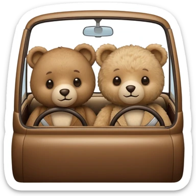 Two teddy bears in car sticker