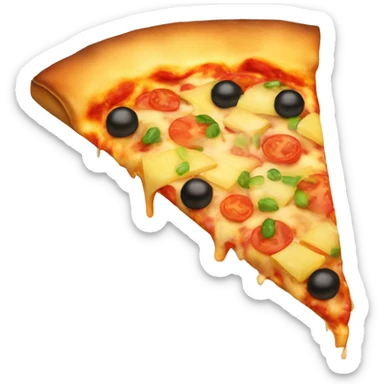 Pizza slice with pineapple sticker
