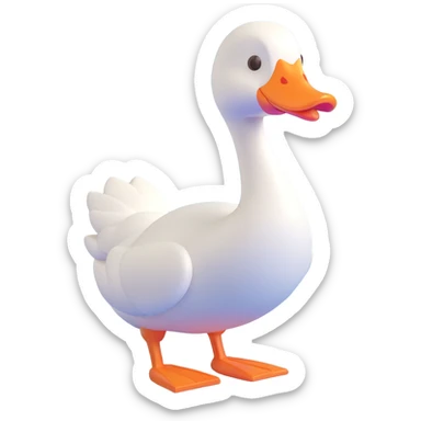 3D cartoon style goose sticker