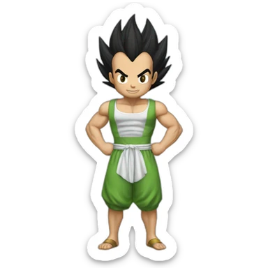 Vegeta in a sundress sticker