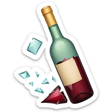 broken wine bottle sticker