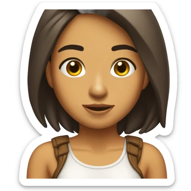 Chica pelinegra confundida  sticker