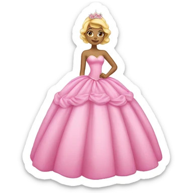 Pink princess ball gown  sticker
