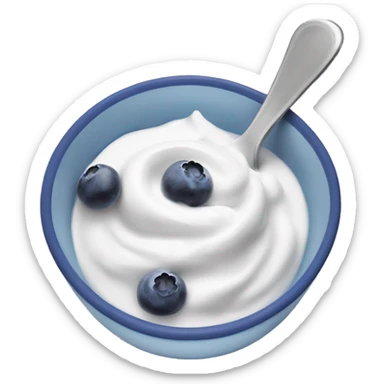 Bowl of Greek yogurt with blueberries  sticker