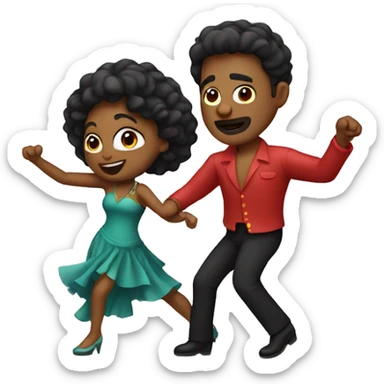 Couple dancing salsa sticker