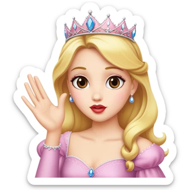 Princess who send a kiss with her hand  sticker