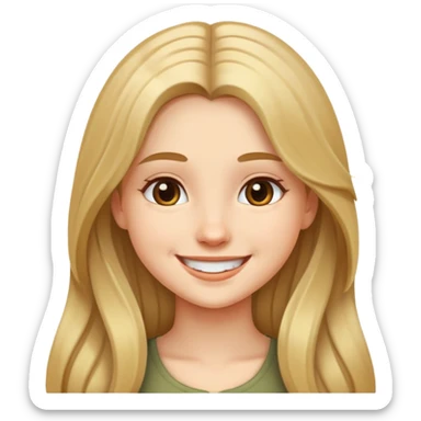 smiling girl portrait with long hair sticker