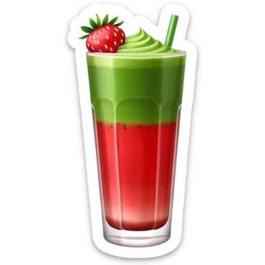 classy looking matcha and strawberry drink sticker