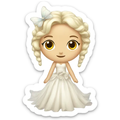 Fairy Wedding dress with bow  sticker