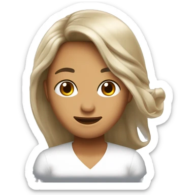 innamorati lui binondo le capelli marroni alla spalla sticker