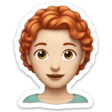 white skin girl, red haired girl, with dimples sticker