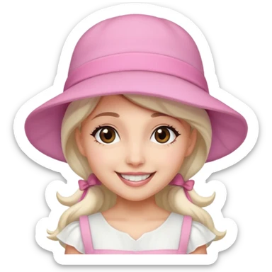 ariana rande wearing Pink Hat, white dress sticker