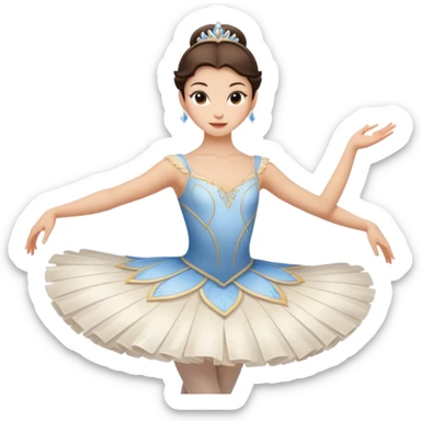 Brunette ballerina dancing swan lake odette sticker
