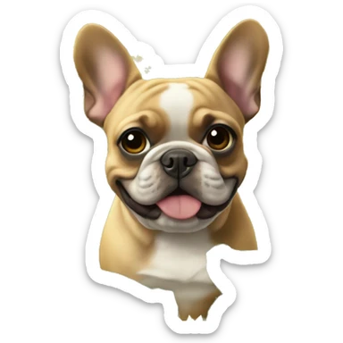 Frenchie in sunflower field  sticker