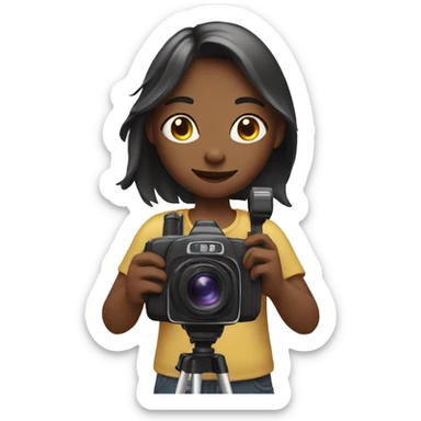 Girl with video camera  sticker