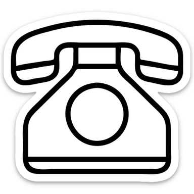 black telephone, vintage phone sticker