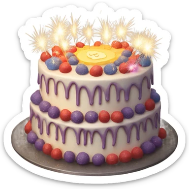 Cake with sparklers sticker