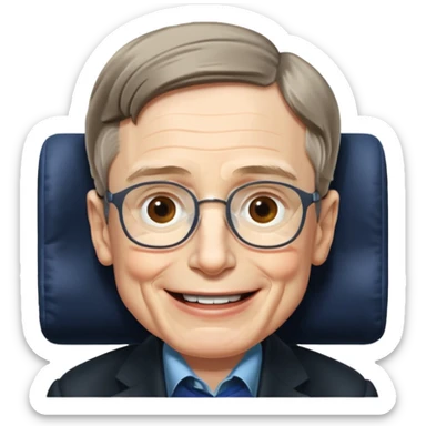 Stephen Hawking character front view sticker