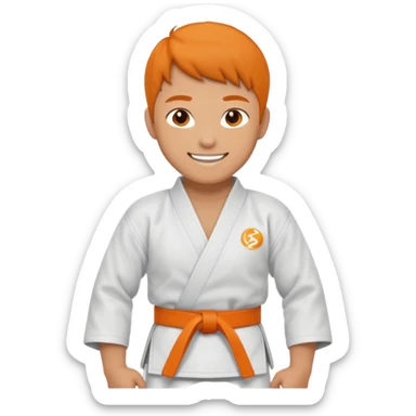 Judokas ceinture orange sticker