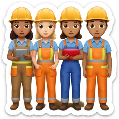 Make a photo of 5 project managers, specificly 3 girls and 2 boys, that are making project for improvment of the vineyard sticker