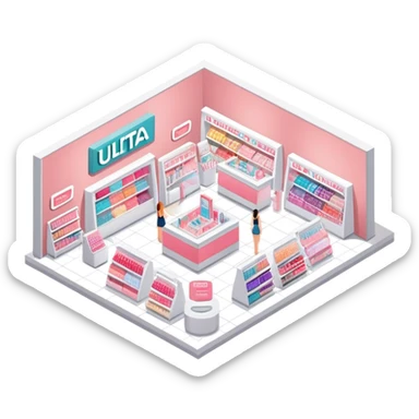ULTA beauty store, isometric  sticker