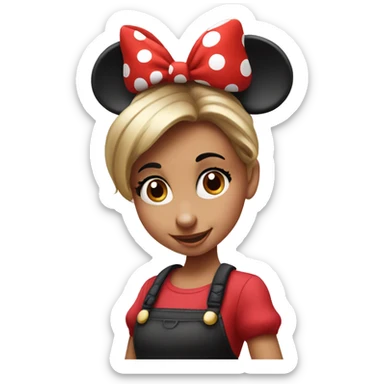 Minnie mouse with a girl
 sticker