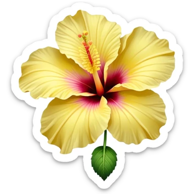 pastel yellow hibiscus sticker