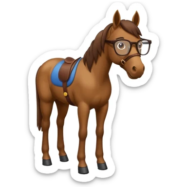 Horse with glasses sticker