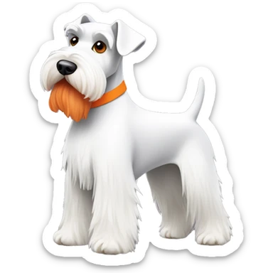 A white mini schnauzer  with a kind of orange red beard ￼ sticker