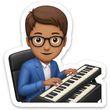keyboardist with keyboard sticker