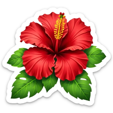 colorful hibiscus flower sticker