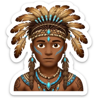 elemental tribal man sticker