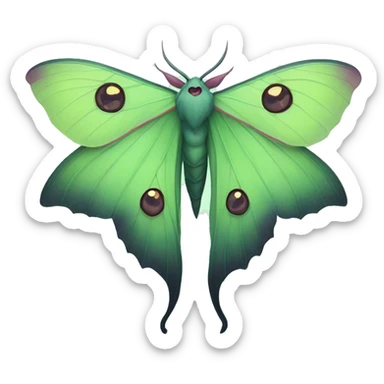 Gothic Luna moth sticker