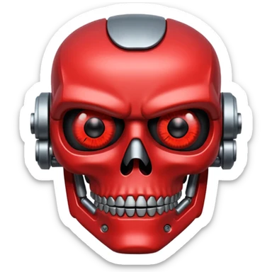 half face metal Terminator Red eyed  sticker