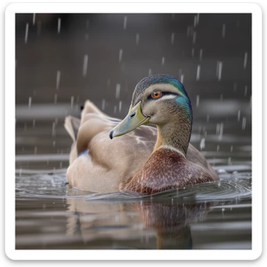 realistic duck professional photography style sticker
