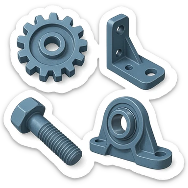 Des pièces bleus en mode rendu 3D sticker