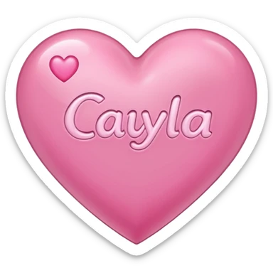 A pink heart with a name Cayla inside it sticker