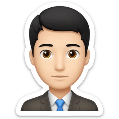 Male Virtual Assistant with Black Hair sticker