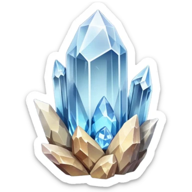 raw quartz crystal sticker
