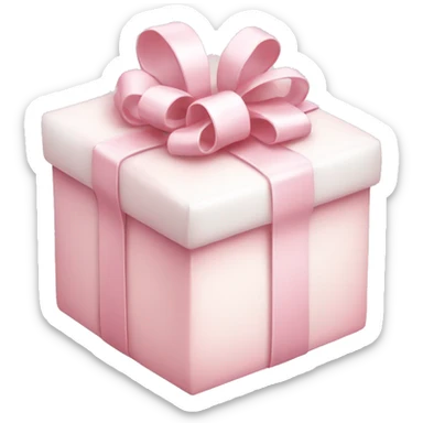 Light pink and white present sticker