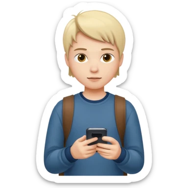 student texting on a smartphone sticker