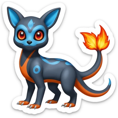 Shiny Duskull-Umbreon-Charmeleon-Fakémon-hybrid-creature (full body)  sticker