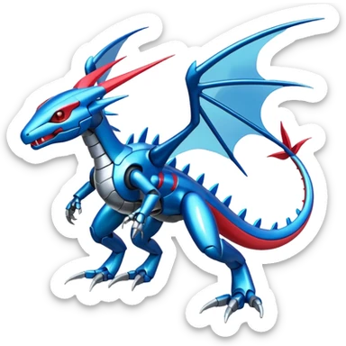  Cool Shiny Digimon-Fakemon-Salamence-Flygon-Mecha full body sticker